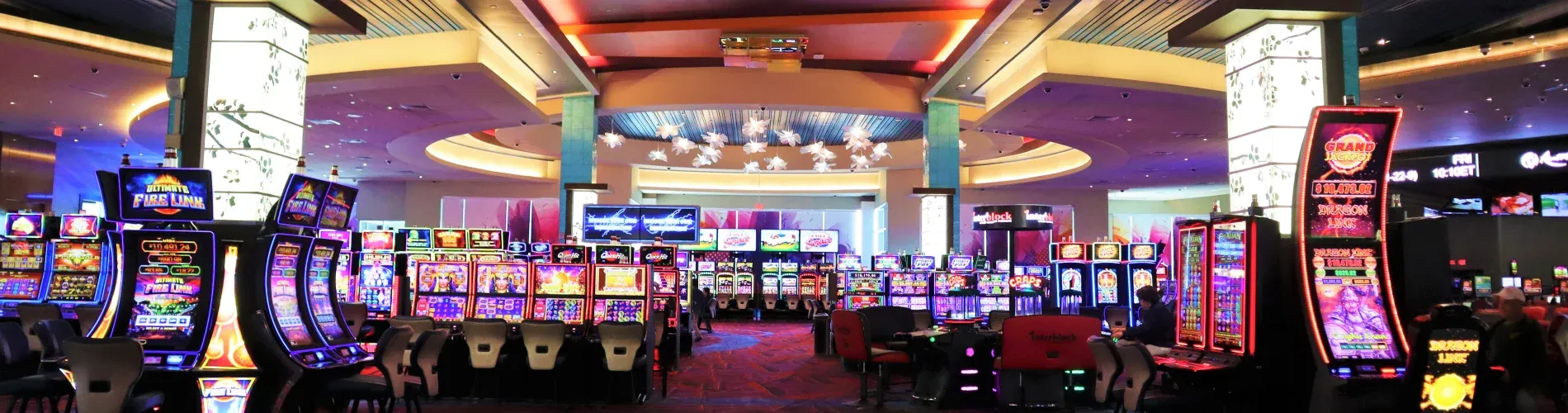 Blueprint-style casino schematic artwork